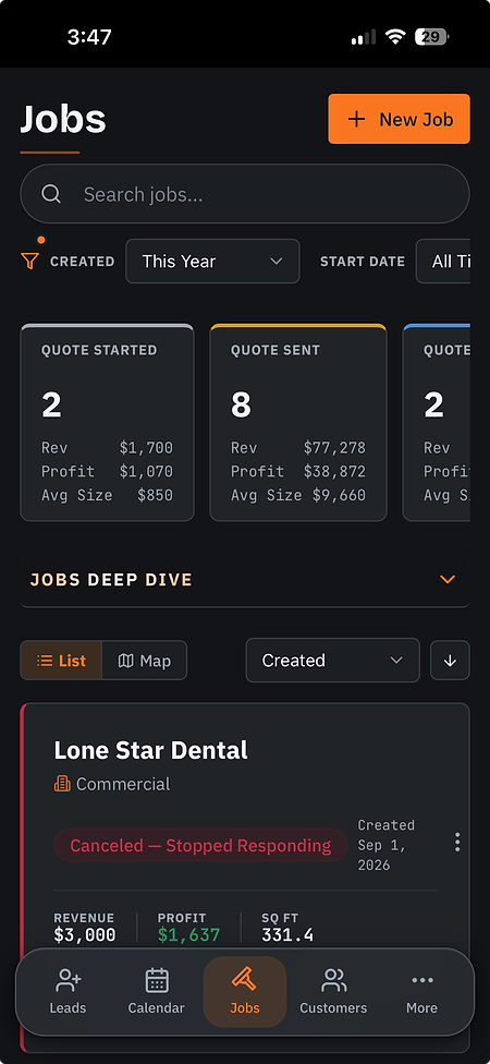 Flat Glass Pro Mobile App - Leads